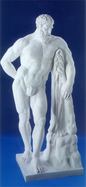 Farnese Hercules Marble Sculpture 24" High
